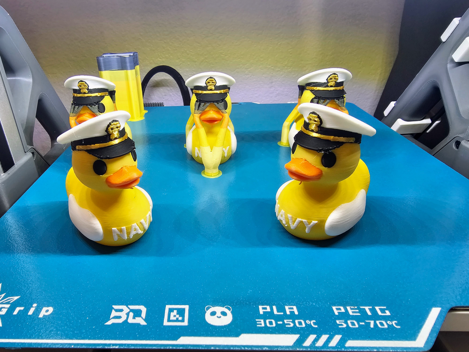 Navy duck with officer's hat