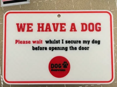 Royal Mail Dog Awareness Window Sign