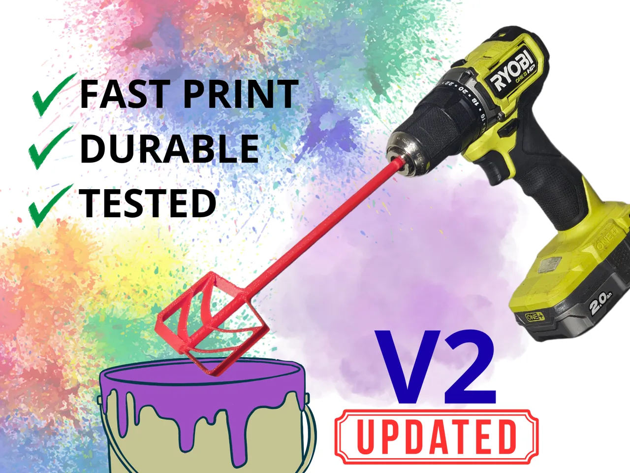 Drill Paint Mixer V2 - Durable, tested, refined! view 4
