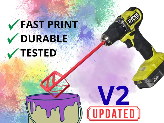 Drill Paint Mixer V2 - Durable, tested, refined!