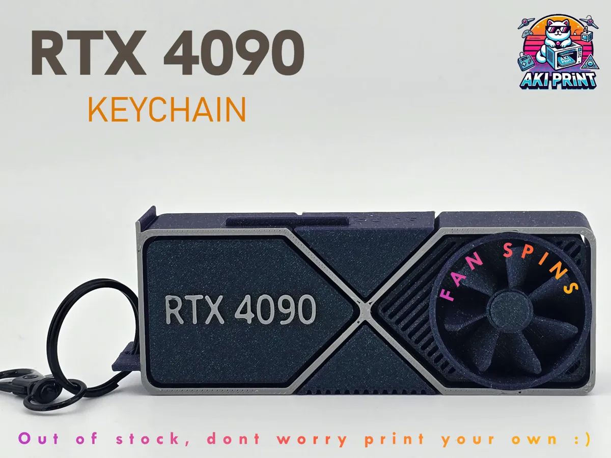 RTX 4090 Keychain by AkiPRINT MakerWorld: Download Free 3D Models - 3D model önizlemesi
