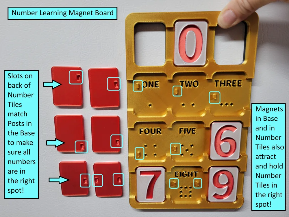 Number Learning Magnet Board by Phil Caruso MakerWorld: Download Free ...