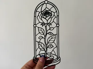 Décoration murale effet Vitrail - Rose éternelle
