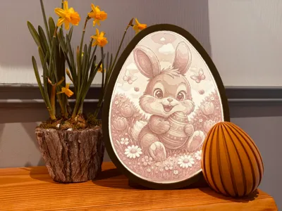 Easter Egg Lithophane Bunny Lamp "Egg meets Bunny"