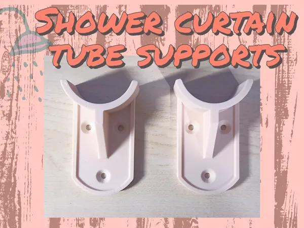Support pour tube de rideau de douche