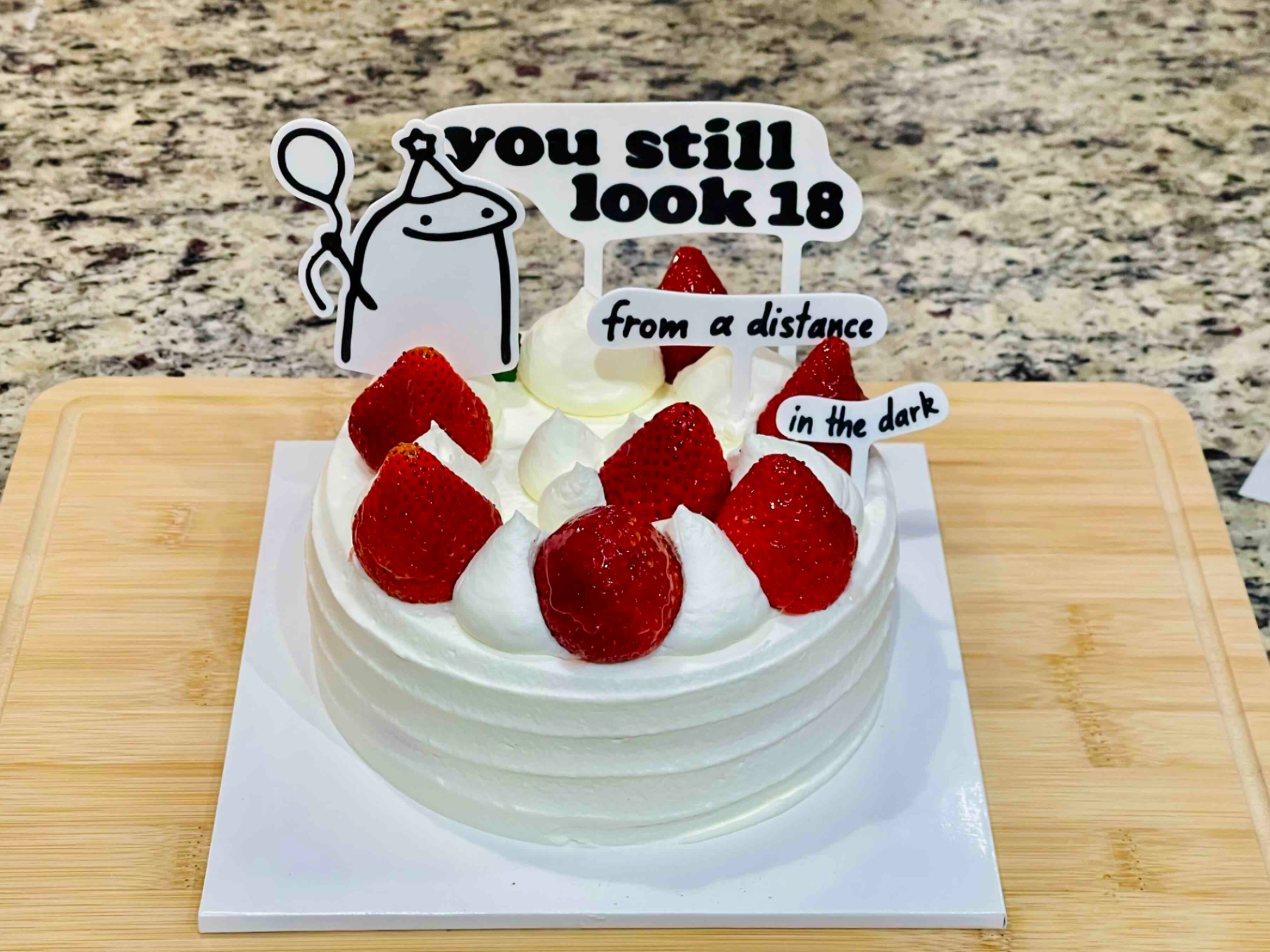 "You Still Look 18" Cake Topper - Funny Meme Decor