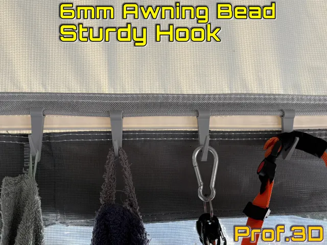 6mm Awning Bead Hook ⧸ Sturdy Slide On