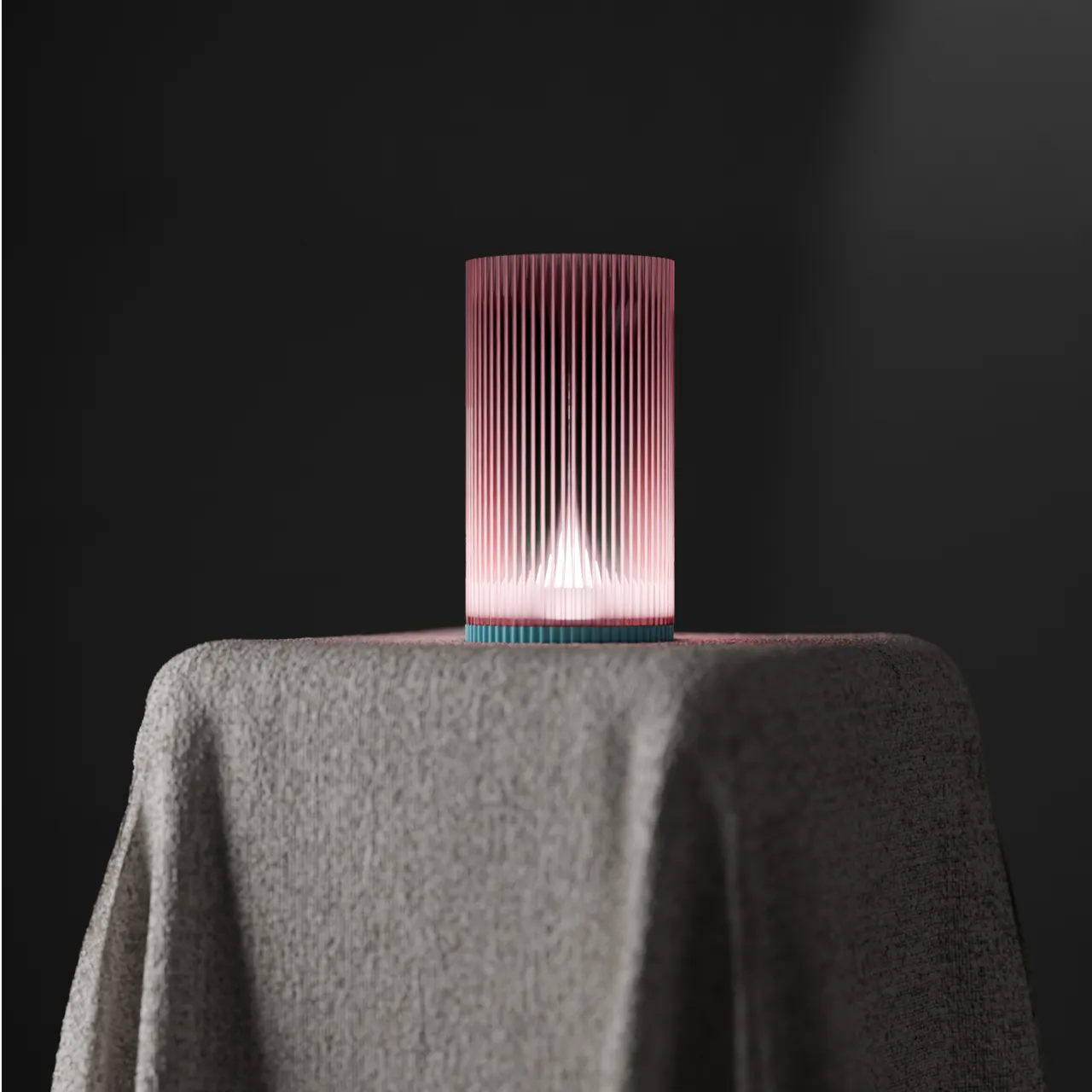 Elegant Ribbed Lamp with Hourglass interior. view 2