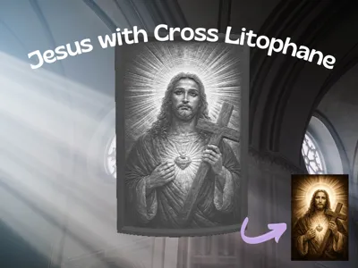 Jesus with the Cross – High Detail Lithophane