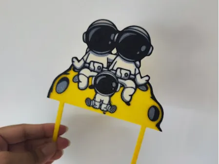 Topper para torta Familia Astronauta