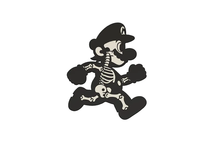 Super Mario Halloween Skeleton Keychain