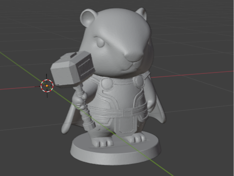 Hamster Thor chibi figure. Super hero series