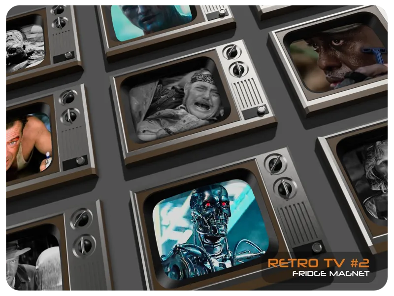 Retro TV Fridge Magnet #2