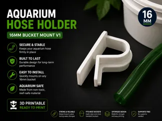 Aquarium Hose Holder – 16mm Bucket Mount