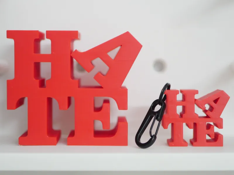 LOVE PARK - HATE Sculpture & Keychain