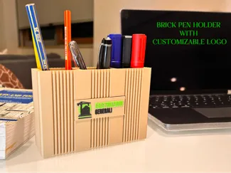 Brick Pen Holder with Customizable Logo