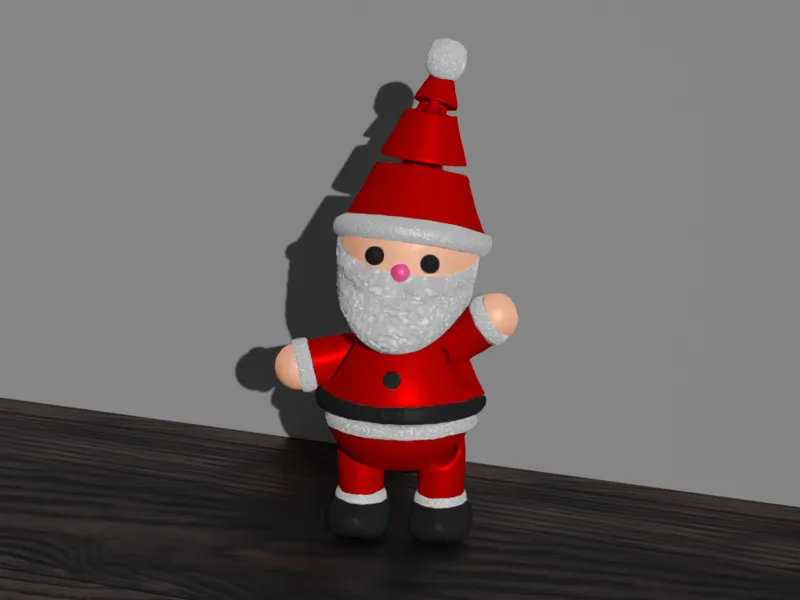Little Fully Articulated Santa Keychain/Decoration