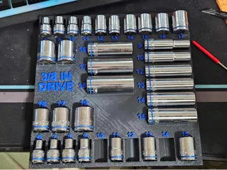 3/8 in metric socket holder deep/shallow organizer