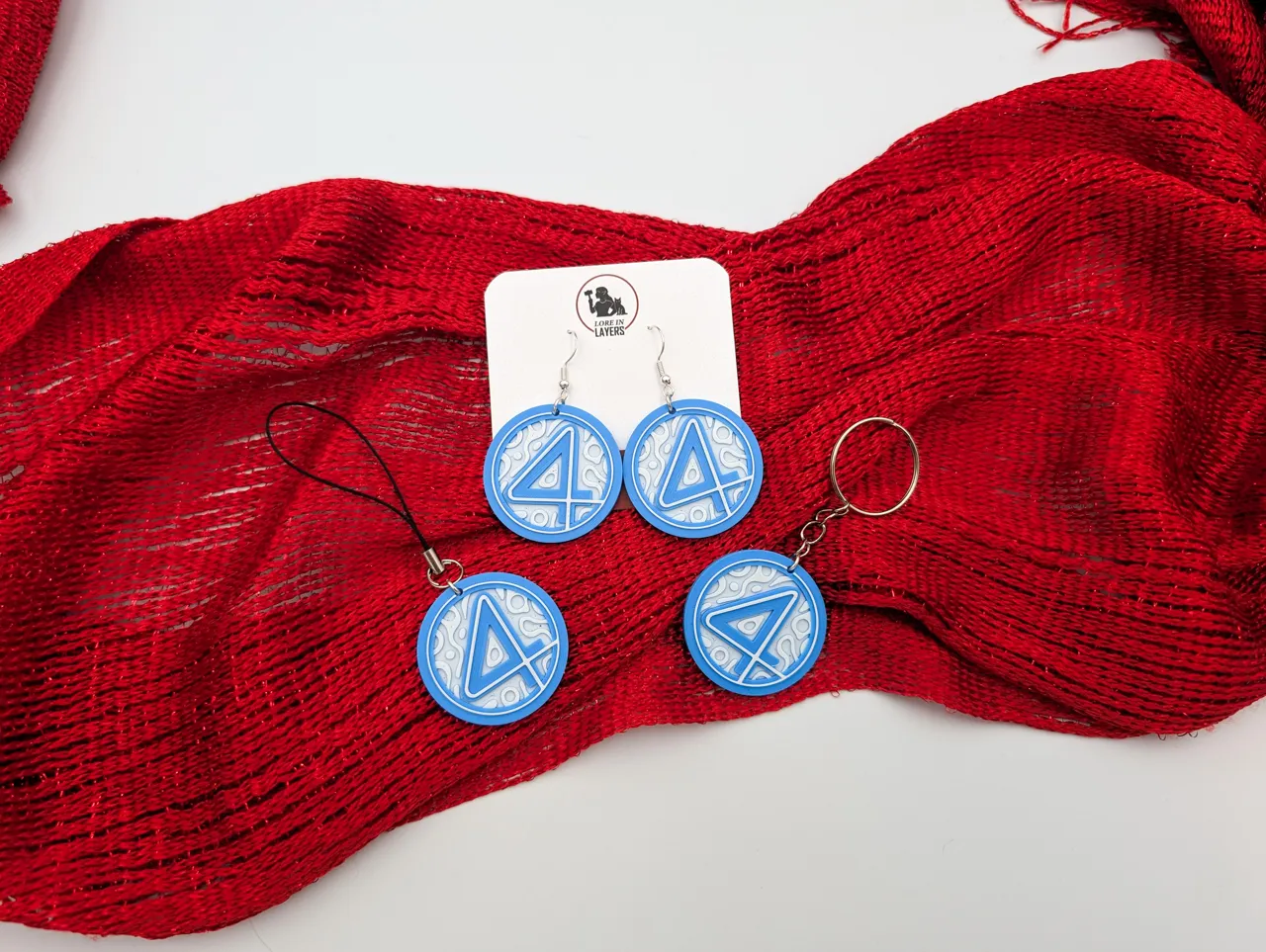 Fantastic Number Four Earrings, Keychain or Charm view 3
