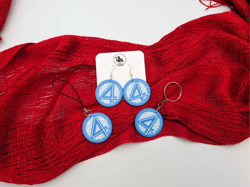 Fantastic Number Four Earrings, Keychain or Charm
