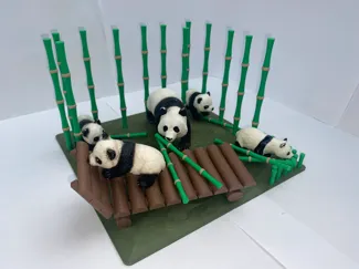 Panda Gehege Bambus Diorama Schleich Spielzeug