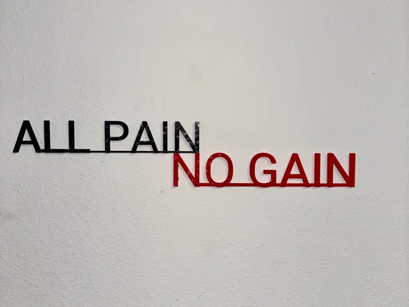 ALL PAIN No Gain funny gym sign