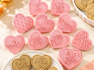 Heart-shaped creative cookie cutter set