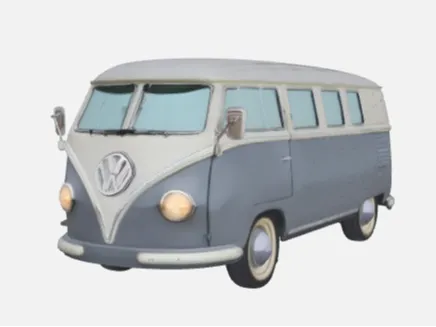 Volkswagen Bus 3D Display Model AI Generated 