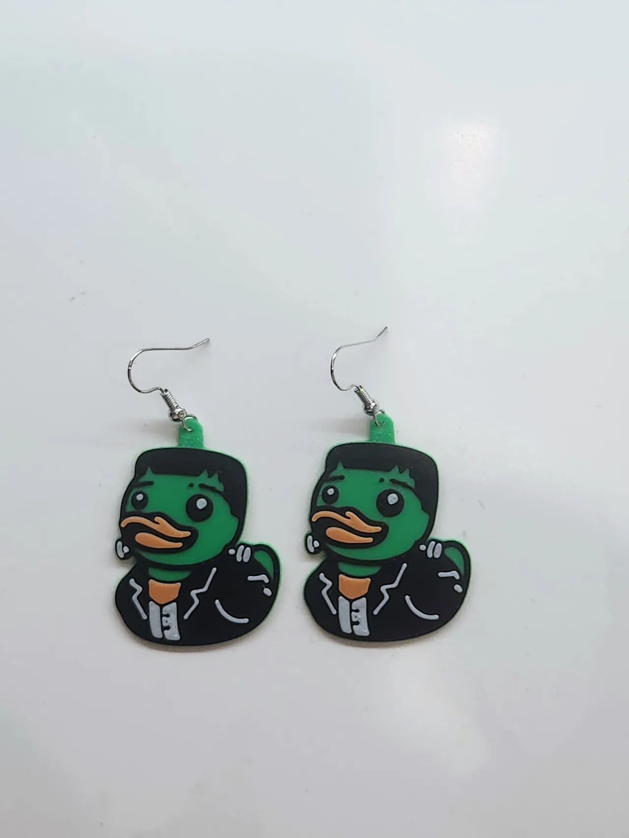 Frankenstein Rubber Duck Earrings view 2