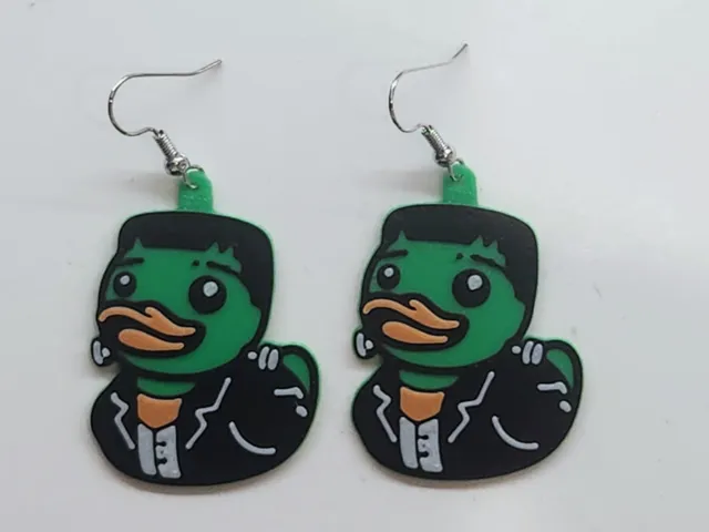 Frankenstein Rubber Duck Earrings