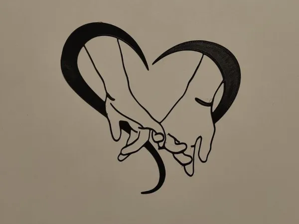 Décoration murale cœur d'amoureux