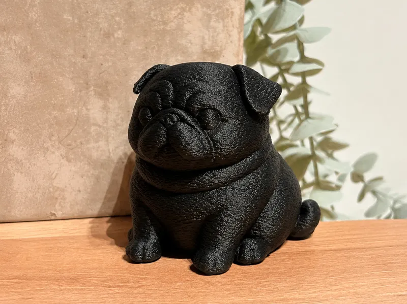 Chubby Fat Pug - cute minimalist figurine
