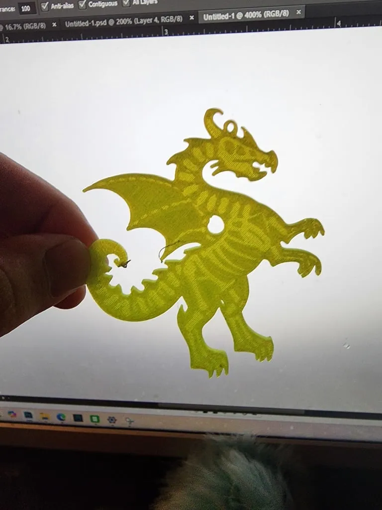 X-Ray dragon keychain