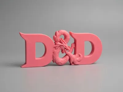 D&D Dragon Ampersand Logo – 3D Printable Emblem