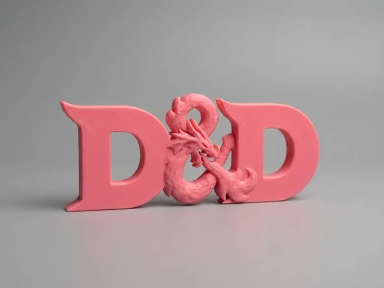 D&D Dragon Ampersand Logo – 3D Printable Emblem