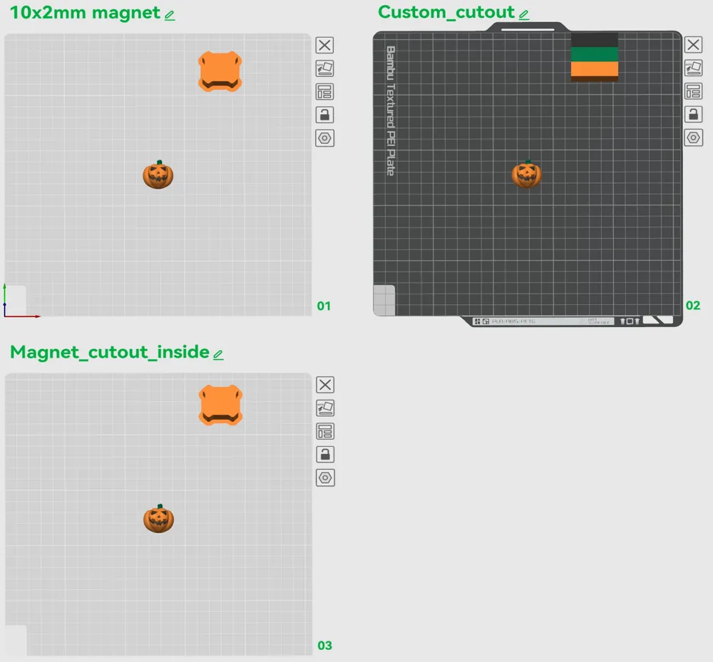 Pumpkin Fridge Magnets Halloween by BUBU3D MakerWorld: Download Free 3D ...