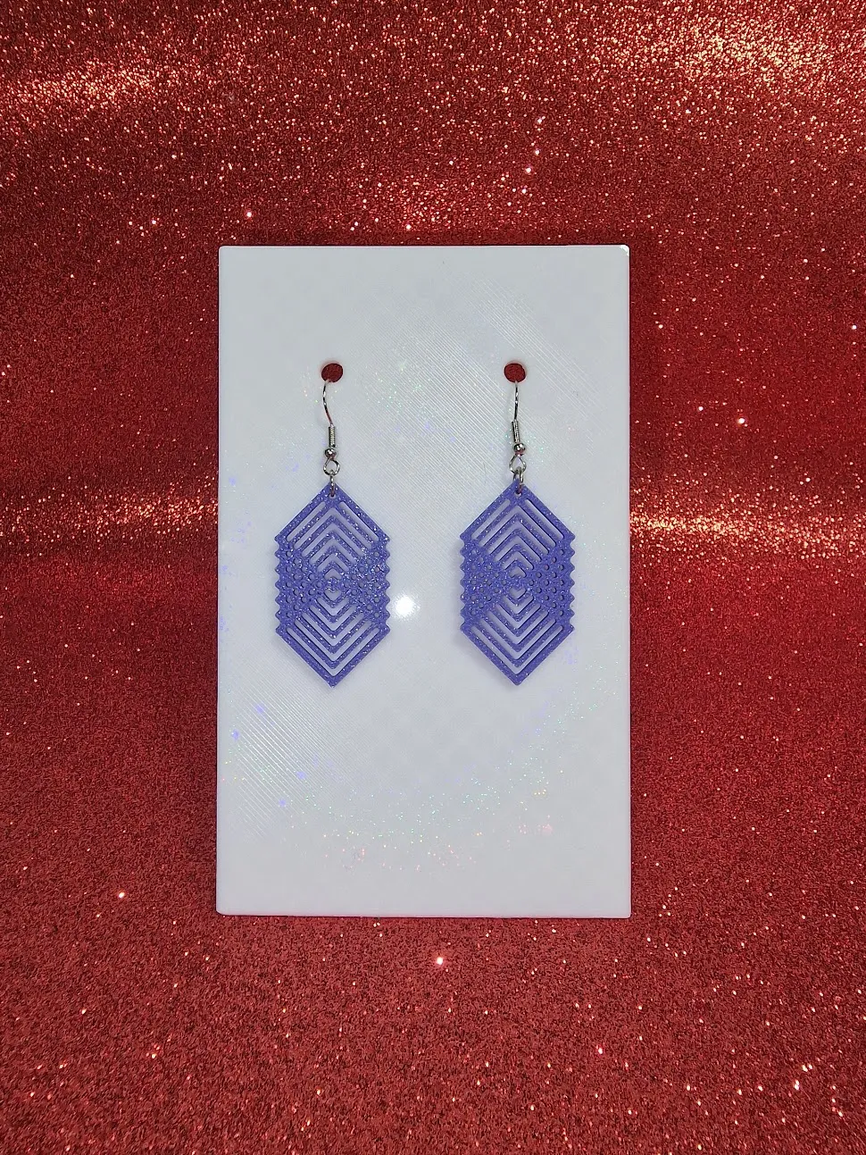 3D illusion squares earrings view 2