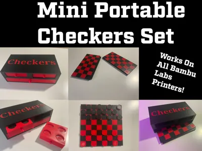 Mini Portable Checkers Set