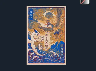 Lugia vs Ho-oh Hueforge ukiyo-e