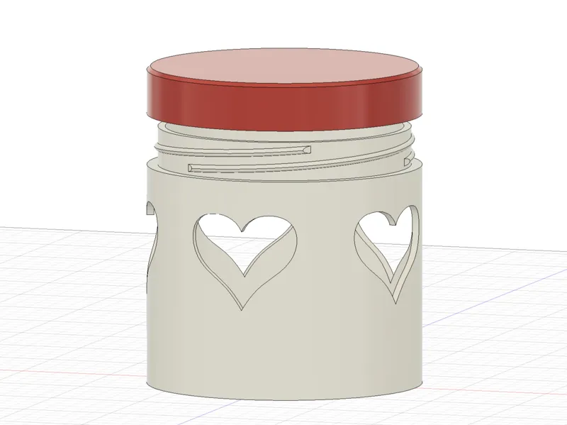 Jar with Hearts 75x75mm 2 parts .3mf
