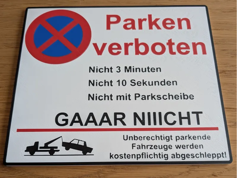 Lustiges Parkverbotsschild