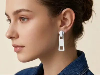 zipper closure earrings