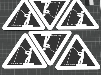 Warning Fisherman Coaster/Logo