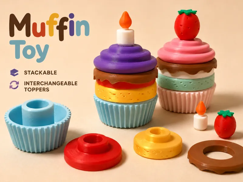 Kids Montessori Cupcake Toy Mix & Match Muffin