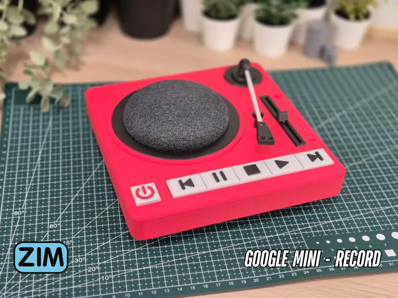 Google Mini Stand - Old School Record Player