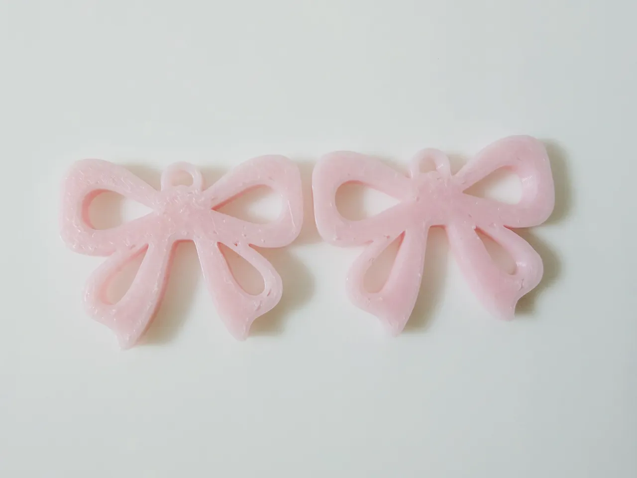 Pink Bow Earrings - Cute 3D Printed Kawaii Jewelry view 2