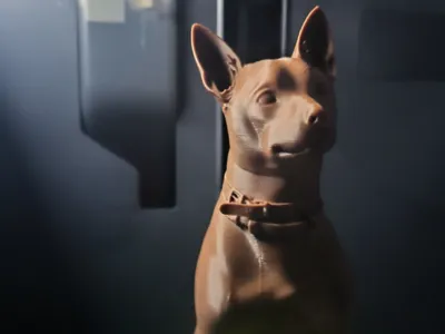 realistic dog statue