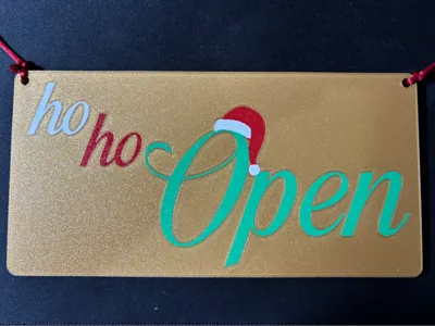christmas theme open closed door sign