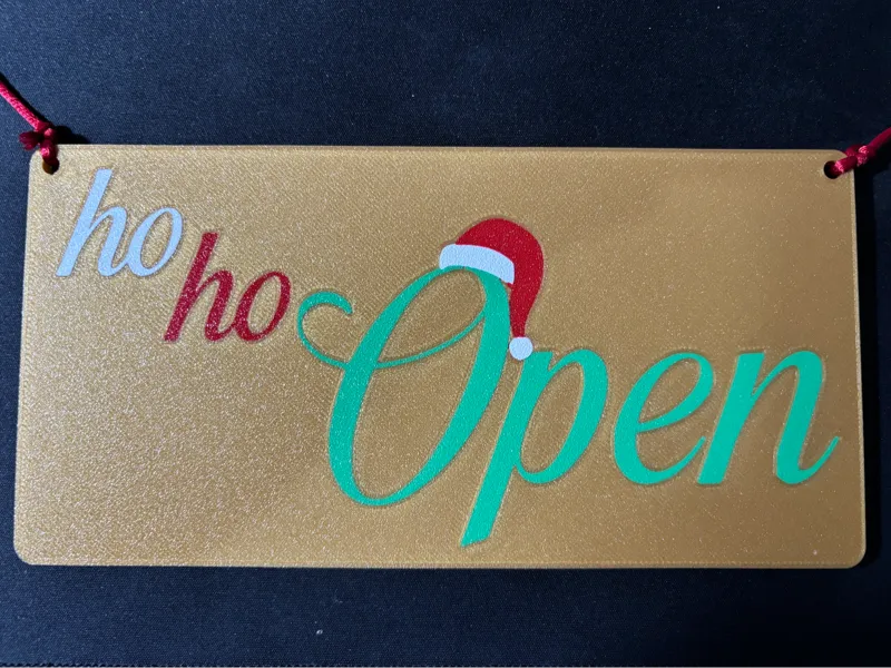 christmas theme open closed door sign