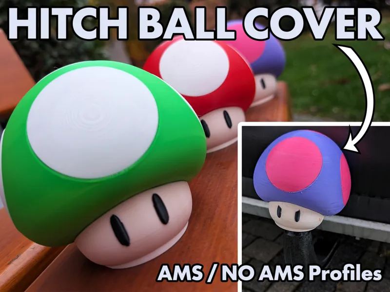 Super Mario Mushroom Trailer Hitch Ball Cover